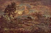 Theodore Rousseau Sonnenuntergang bei Arbonne oil on canvas